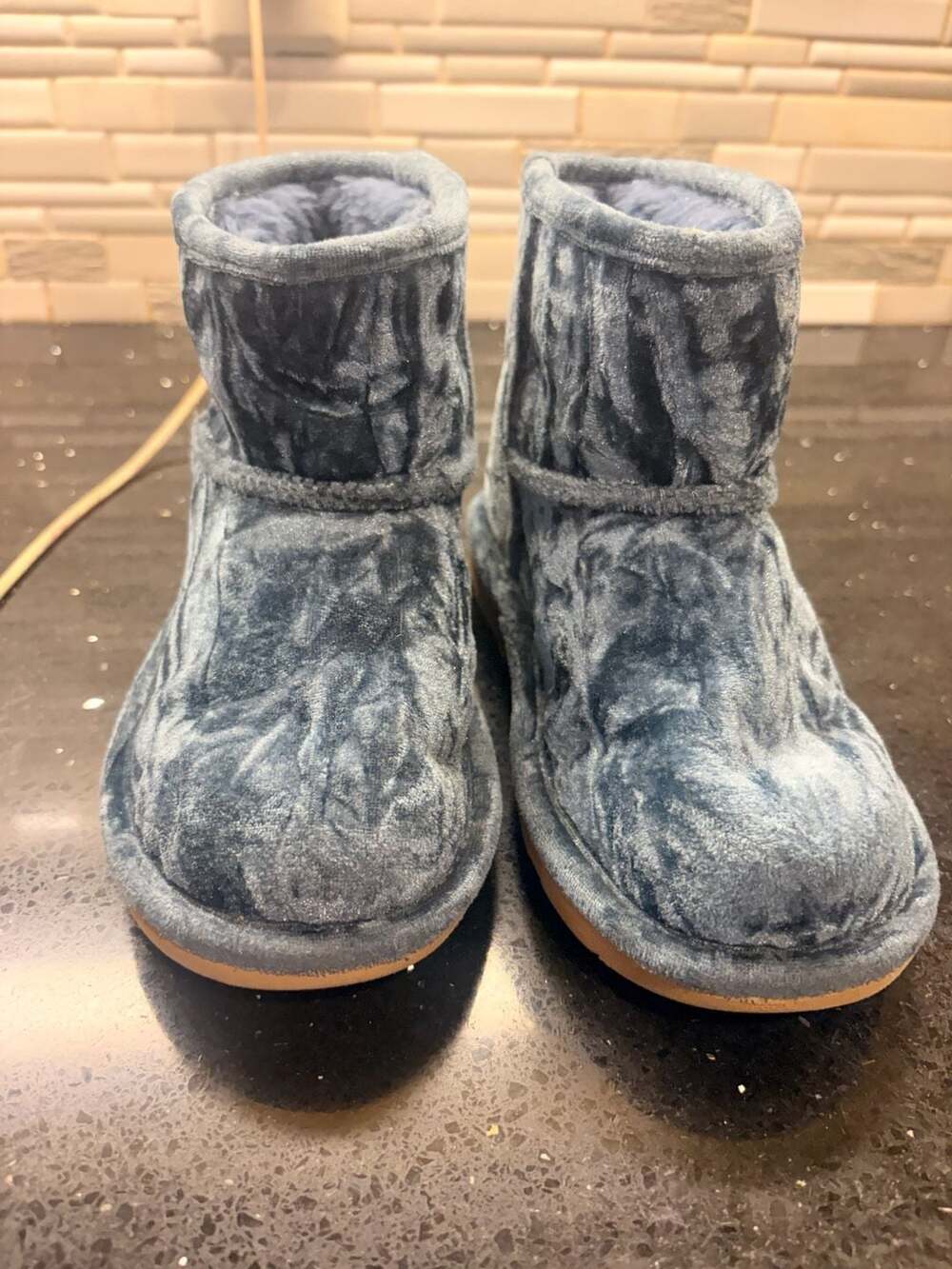 Ugg Classic Ultra Mini Velvet Boots Blue